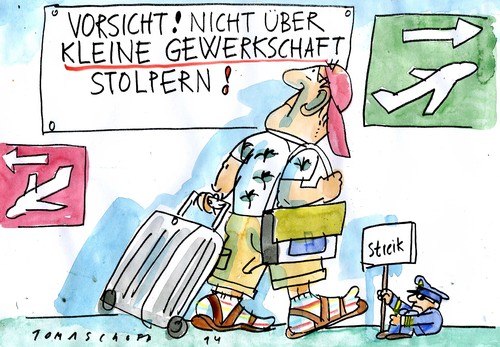 Cartoon: Pilotengewerkschaft (medium) by Jan Tomaschoff tagged pilotenstreik,fliegen,pilotenstreik,fliegen