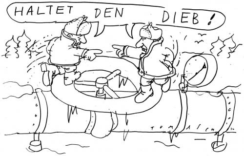 Cartoon: Pipeline (medium) by Jan Tomaschoff tagged erdgas,gazprom,russland,ukraine,energie