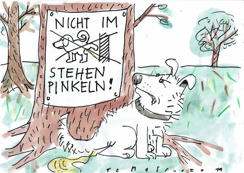 Cartoon: Pissoir (medium) by Jan Tomaschoff tagged tiolette,stehen,tiolette,stehen