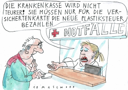 Cartoon: Plastik (medium) by Jan Tomaschoff tagged gesundheit,kosten,krankenversicherung,arzt,honorar,gesundheit,kosten,krankenversicherung,arzt,honorar