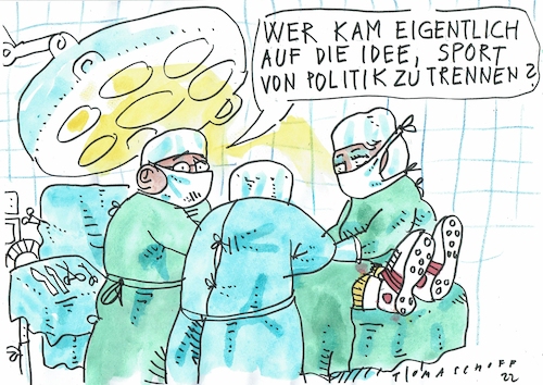 Cartoon: Politik und Sport (medium) by Jan Tomaschoff tagged politik,sport,fussball,katar,politik,sport,fussball,katar