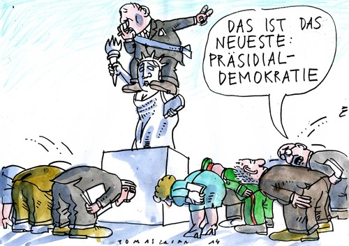 Cartoon: Präsidialdemokratie (medium) by Jan Tomaschoff tagged demokratie,diktatur,demokratie,diktatur