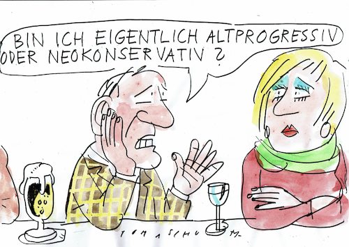 Cartoon: Progressiv (medium) by Jan Tomaschoff tagged links,rechts,konservativ,progressiv,links,rechts,konservativ,progressiv