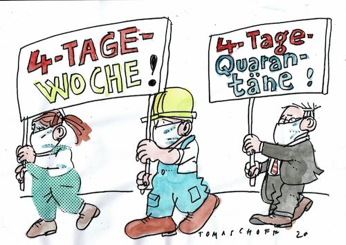 Cartoon: Quarantäne (medium) by Jan Tomaschoff tagged arbeit,corona,arbeit,corona