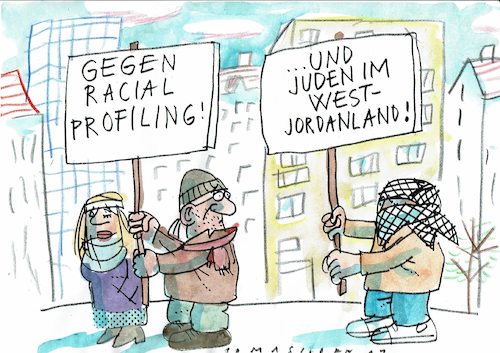 Cartoon: racial profiling (medium) by Jan Tomaschoff tagged rassismus,antisemitismus,rassismus,antisemitismus