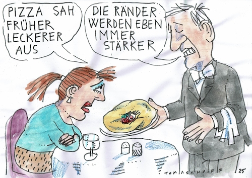 Cartoon: Ränder (medium) by Jan Tomaschoff tagged ränder,spaltung,gesellschaft,ränder,spaltung,gesellschaft