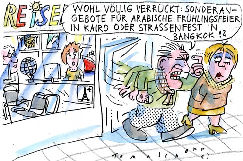Cartoon: Reisen (medium) by Jan Tomaschoff tagged reisen,politische,unruhen,reisen,politische,unruhen