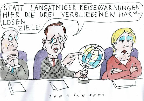 Cartoon: Reisewarnungen (medium) by Jan Tomaschoff tagged corona,reisen,maas,corona,reisen,maas