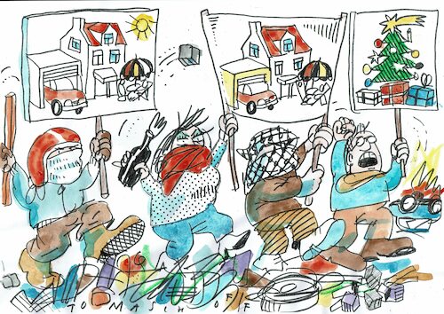 Cartoon: Revolutionäre (medium) by Jan Tomaschoff tagged protest,gewinnstreben,bequemlichkeit,protest,gewinnstreben,bequemlichkeit