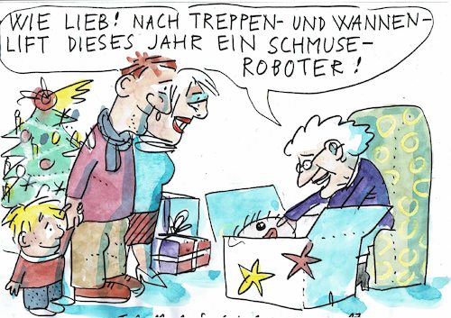Cartoon: Roboter (medium) by Jan Tomaschoff tagged alter,pflege,zuwendung,alter,pflege,zuwendung