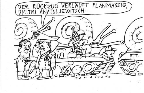 Cartoon: Rückzug (medium) by Jan Tomaschoff tagged rusland,georgien,kaukasus