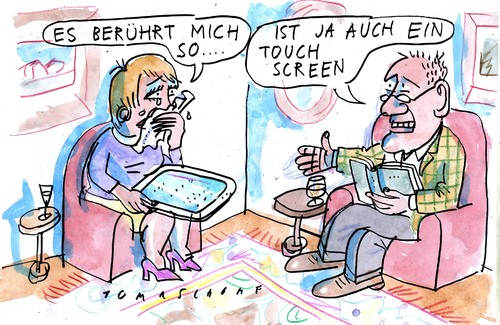 Cartoon: Rührend (medium) by Jan Tomaschoff tagged medien,pc,medien,pc