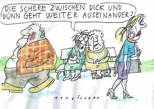Cartoon: Schere (medium) by Jan Tomaschoff tagged gewicht,reichtum,ungleichheit,gewicht,reichtum,ungleichheit