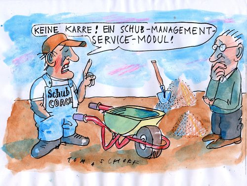 Cartoon: Schub (medium) by Jan Tomaschoff tagged aufschwung,aufschwung,wirtschaft,managment