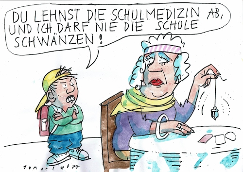 Cartoon: Schule (medium) by Jan Tomaschoff tagged medizin,alterntiven,schule,medizin,alterntiven,schule