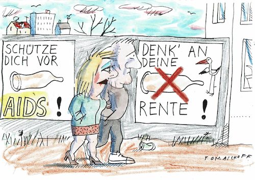 Cartoon: Schutz (medium) by Jan Tomaschoff tagged demografie,aids,demografie,aids