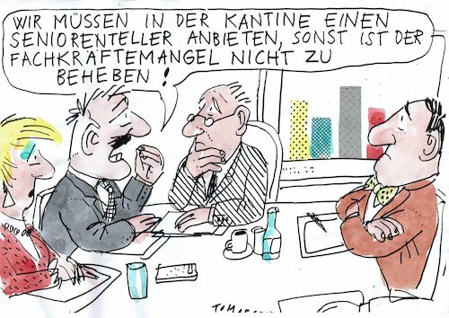 Cartoon: Senioren (medium) by Jan Tomaschoff tagged fachkräfte,senoiren,demografie,fachkräfte,senoiren,demografie