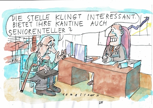 Cartoon: Senioren (medium) by Jan Tomaschoff tagged fachkräfte,rentenalter,senioren,fachkräfte,rentenalter,senioren