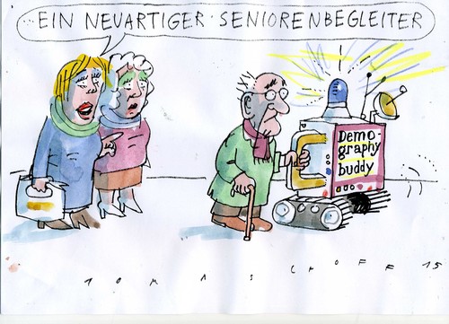 Cartoon: Seniorenbegleiter (medium) by Jan Tomaschoff tagged alter,demographie,senioren,alter,demographie,senioren
