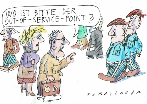 Cartoon: Service (medium) by Jan Tomaschoff tagged lokführer,streik,bahn