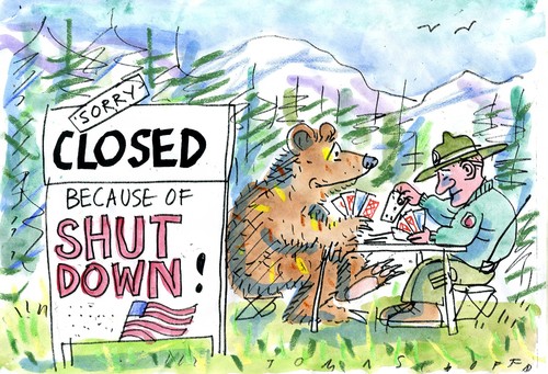 Cartoon: shut down (medium) by Jan Tomaschoff tagged parks,national,down,shut,shut,down,national,parks