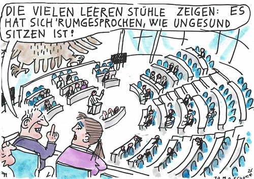 Cartoon: Sitzen (medium) by Jan Tomaschoff tagged bundestag,abgeordnete,abwesenheit,sitz,bundestag,abgeordnete,abwesenheit,sitz