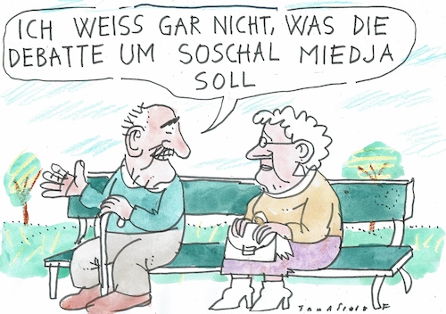 Cartoon: social media (medium) by Jan Tomaschoff tagged internet,medien,alter,internet,medien,alter