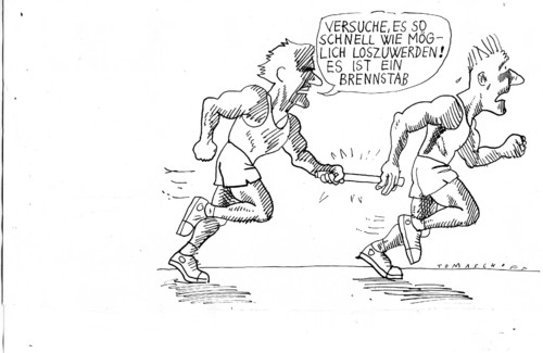 Cartoon: Staffellauf (medium) by Jan Tomaschoff tagged olympia,japan,kernkraft,olympia,japan,kernkraft