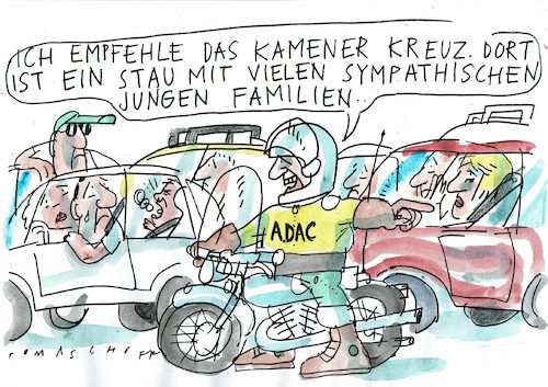 Cartoon: Staumeldung (medium) by Jan Tomaschoff tagged infrastruktur,auto,stau,infrastruktur,auto,stau