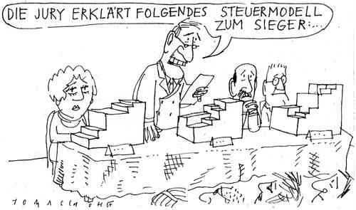 Cartoon: Steuermodelle (medium) by Jan Tomaschoff tagged steuern,steuererhöhungen
