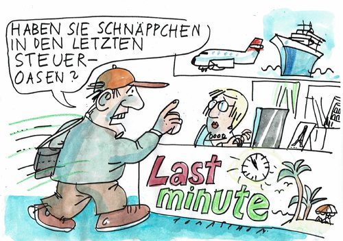 Cartoon: Steueroasen (medium) by Jan Tomaschoff tagged steuern,oasen,steuern,oasen