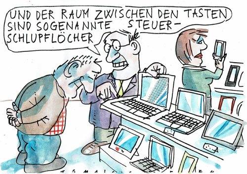 Cartoon: Steuerschlupflöcher (medium) by Jan Tomaschoff tagged apple,steuern,eu,apple,steuern,eu