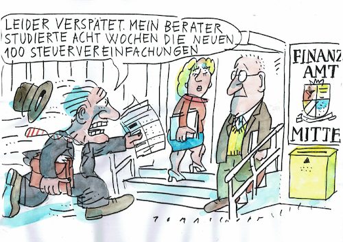 Cartoon: Steuervereinfachung (medium) by Jan Tomaschoff tagged steuerrecht,bürokratie,steuerrecht,bürokratie