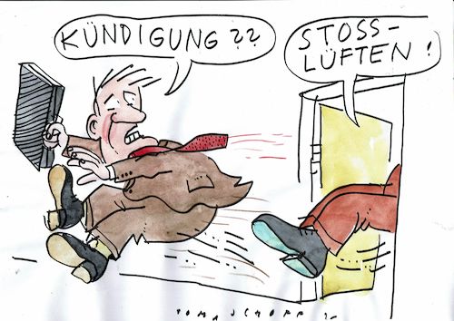 Cartoon: Stosslüften (medium) by Jan Tomaschoff tagged corona,wortschaft,entlassungen,corona,wortschaft,entlassungen