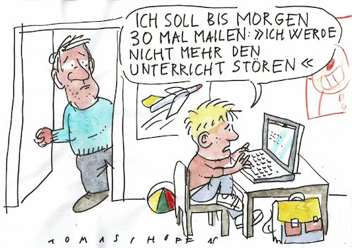 Cartoon: Strafe (medium) by Jan Tomaschoff tagged schule,pc,internet,schule,pc,internet