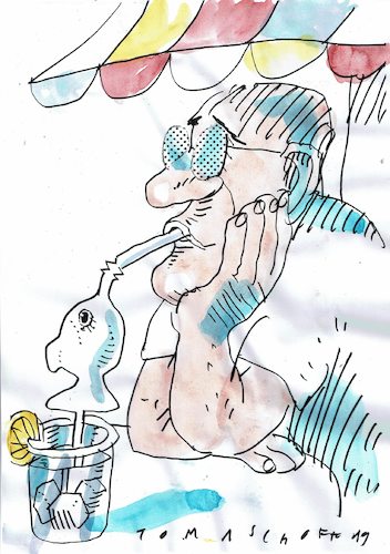 Cartoon: Strohhalm (medium) by Jan Tomaschoff tagged plastik,umwelt,plastik,umwelt