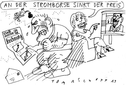 Cartoon: Strompreis (medium) by Jan Tomaschoff tagged strompreis,strombörse,strompreis,strombörse