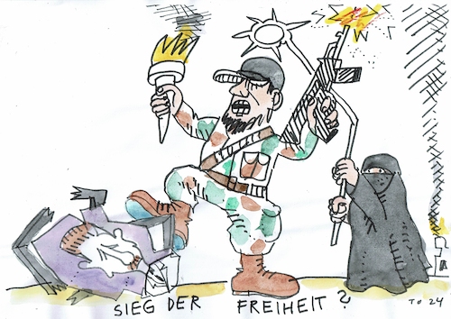 Cartoon: Syrien (medium) by Jan Tomaschoff tagged syrien,freiheit,islamismus,toöeranz,syrien,freiheit,islamismus,toöeranz