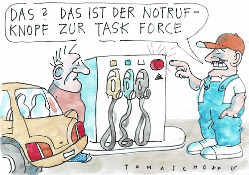 Cartoon: Task force (medium) by Jan Tomaschoff tagged energie,benzinpreis,task,force,energie,benzinpreis,task,force