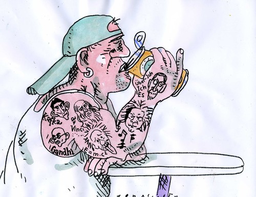 Cartoon: Tattoos (medium) by Jan Tomaschoff tagged bildung,bildung