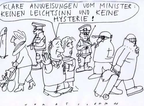 Cartoon: Terrorwarnung (medium) by Jan Tomaschoff tagged terrorwarnung,al,kaida,qaida,maiziere,terrorwarnung,terror,angriff,angst,furcht,terrorismus