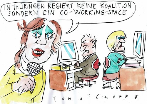 Cartoon: Thüringe (medium) by Jan Tomaschoff tagged patt,koalition,minderheitsregierung,patt,koalition,minderheitsregierung