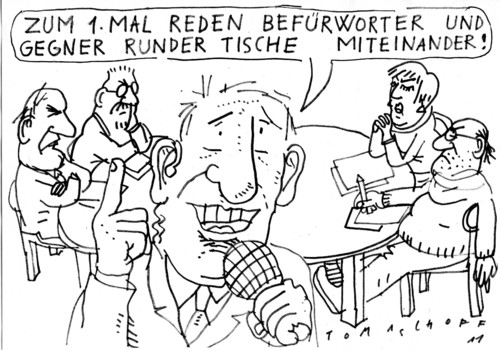 Cartoon: Tische (medium) by Jan Tomaschoff tagged tisch,runder