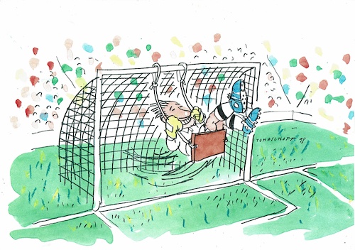Cartoon: Tor (medium) by Jan Tomaschoff tagged fussball,spiel,fussball,spiel