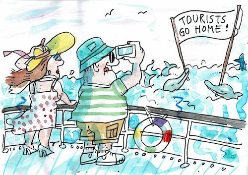 Cartoon: Touristen (medium) by Jan Tomaschoff tagged tourismus,kreuzfahrten,tourismus,kreuzfahrten