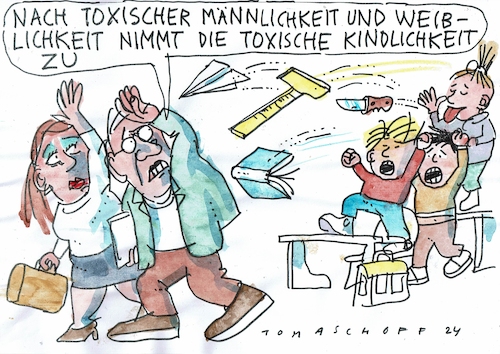 Cartoon: toxisch (medium) by Jan Tomaschoff tagged kinder,pädagogik,schule,gewalt,kinder,pädagogik,schule,gewalt