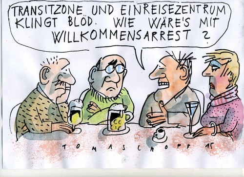 Cartoon: Transitzonen (medium) by Jan Tomaschoff tagged migration,asyl,migration,asyl