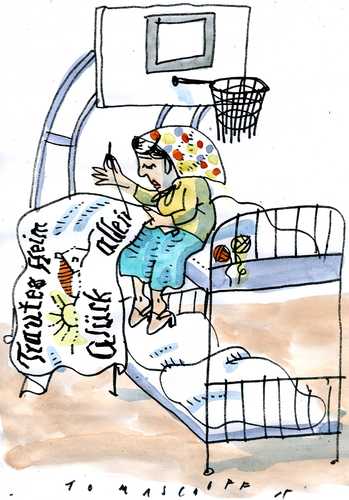Cartoon: Trautes Heim (medium) by Jan Tomaschoff tagged asyl,migration,asyl,migration