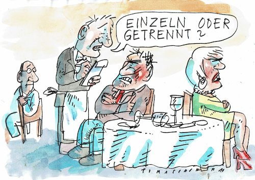 Cartoon: Trennung (medium) by Jan Tomaschoff tagged trennung,partnerschaft,trennung,partnerschaft