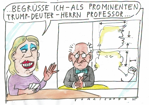 Cartoon: Trumpdeuter (medium) by Jan Tomaschoff tagged trump,usa,politikwissenschaft,trump,usa,politikwissenschaft